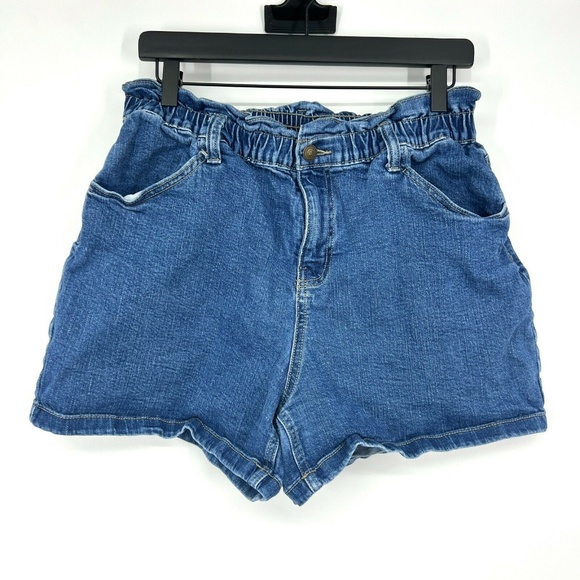 Time and Tru Pants - Time and Tru Denim Shorts High Rise Stretch Paperbag Waist